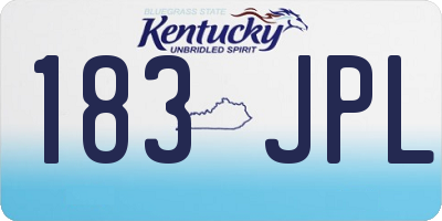 KY license plate 183JPL