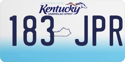 KY license plate 183JPR