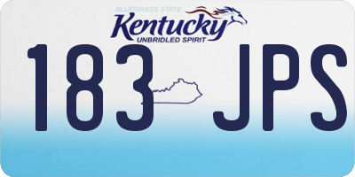 KY license plate 183JPS