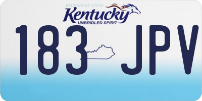 KY license plate 183JPV