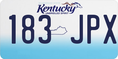 KY license plate 183JPX