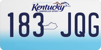 KY license plate 183JQG