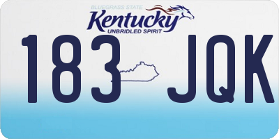 KY license plate 183JQK