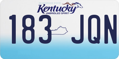 KY license plate 183JQN