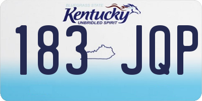 KY license plate 183JQP