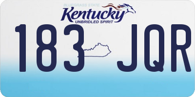 KY license plate 183JQR