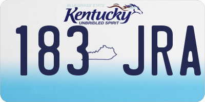 KY license plate 183JRA