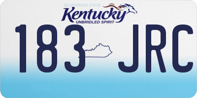 KY license plate 183JRC