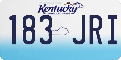 KY license plate 183JRI