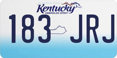 KY license plate 183JRJ