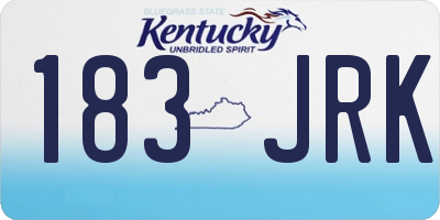 KY license plate 183JRK