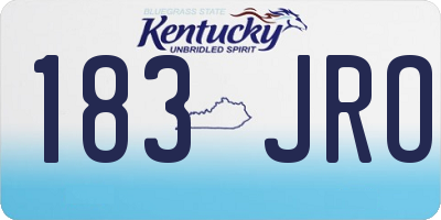 KY license plate 183JRO