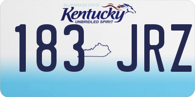 KY license plate 183JRZ