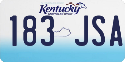 KY license plate 183JSA