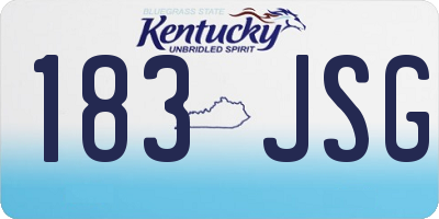 KY license plate 183JSG
