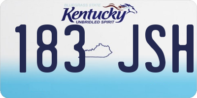 KY license plate 183JSH