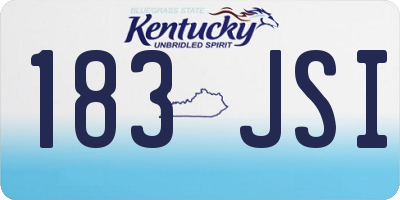 KY license plate 183JSI