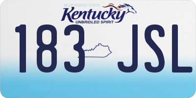 KY license plate 183JSL