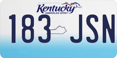 KY license plate 183JSN