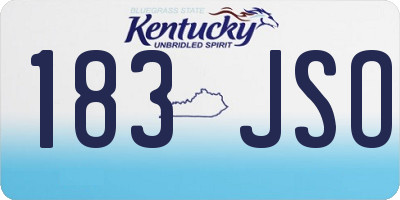 KY license plate 183JSO
