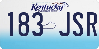KY license plate 183JSR