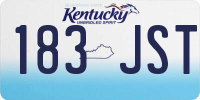 KY license plate 183JST