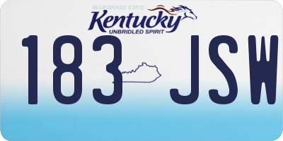 KY license plate 183JSW