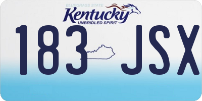 KY license plate 183JSX
