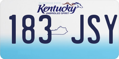 KY license plate 183JSY