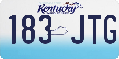 KY license plate 183JTG