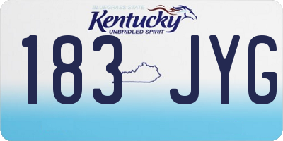 KY license plate 183JYG