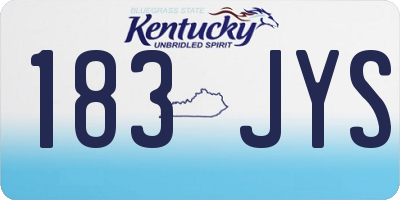 KY license plate 183JYS