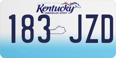 KY license plate 183JZD
