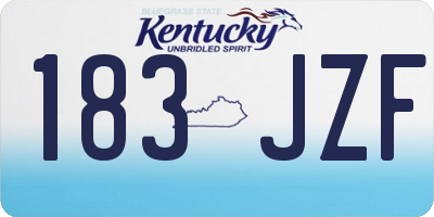KY license plate 183JZF