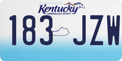 KY license plate 183JZW