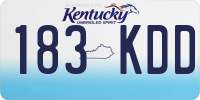 KY license plate 183KDD
