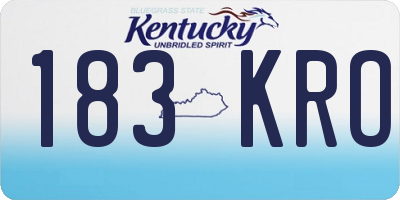 KY license plate 183KRO