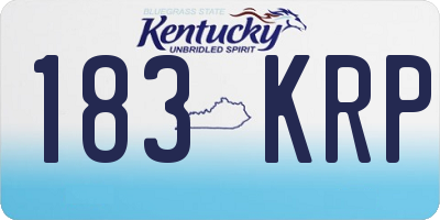 KY license plate 183KRP