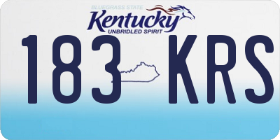 KY license plate 183KRS