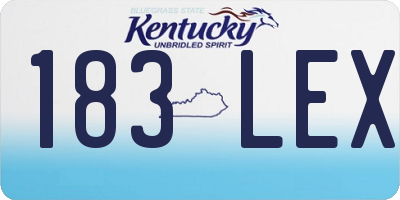 KY license plate 183LEX