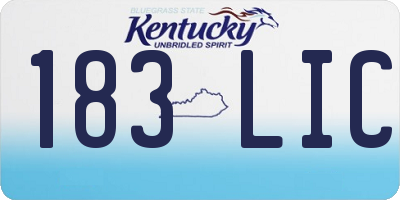 KY license plate 183LIC