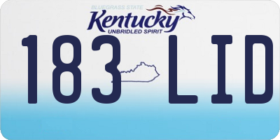 KY license plate 183LID