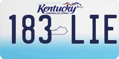 KY license plate 183LIE