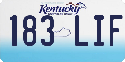 KY license plate 183LIF