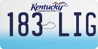 KY license plate 183LIG
