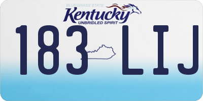 KY license plate 183LIJ