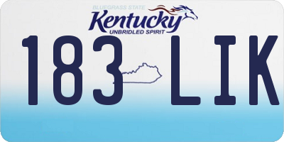 KY license plate 183LIK