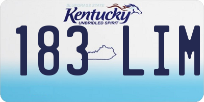 KY license plate 183LIM