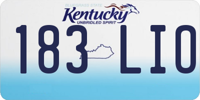 KY license plate 183LIO