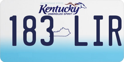 KY license plate 183LIR